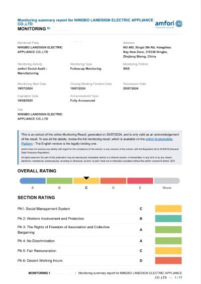 Onnittelut!Landsign sai tänään jälleen vuosittaisen BSCI-raportin, tervetuloa kuulemaan aurinkolamppujen ODM- tai OEM-ulkovalaisimia.