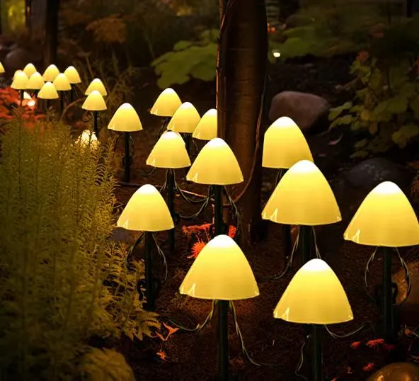 Landsignin uudet tuotteet, LED Mushroom String Decoration Solar Ground Lights.